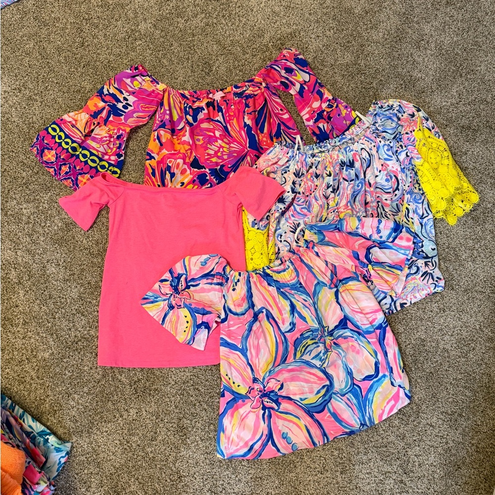 Lilly Pulitzer Women's Strapless Tops Bundle in Pink, Yellow, and Blue